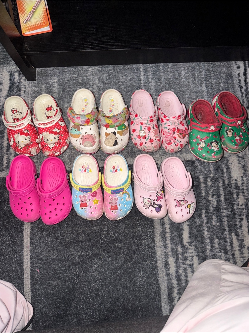 CROCS Kids Assorted Pink and Green Slip-On Clogs Bundle